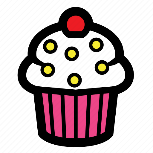Cake, cherry, cupcake, pastry, sweet icon - Download on Iconfinder
