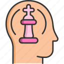 think, human head, thinking, king, strategy, chess