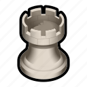 board, chess, game, piece, tower, white