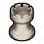 board, chess, game, piece, tower, white 