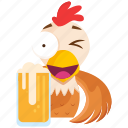 beer, chicken, drink, emoji, emoticon, smiley, sticker