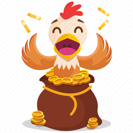 Chicken, coin, emoji, emoticon, smiley, sticker, treasure icon - Download on Iconfinder
