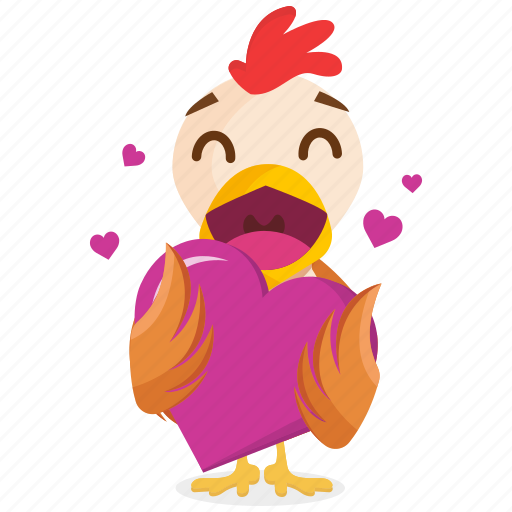Chicken, emoji, emoticon, love, romantic, smiley, sticker icon - Download on Iconfinder