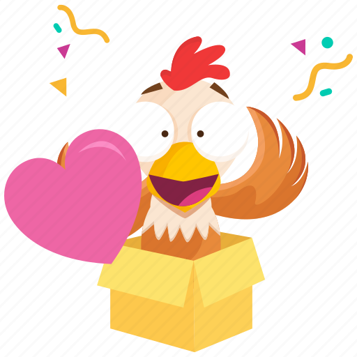 Chicken, emoji, emoticon, love, smiley, sticker, surprise icon - Download on Iconfinder