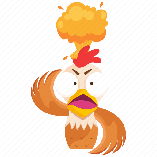 Chicken, emoji, emoticon, mindblown, smiley, sticker icon - Download on Iconfinder