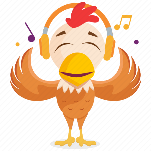 Chicken, emoji, emoticon, music, smiley, sticker icon - Download on Iconfinder