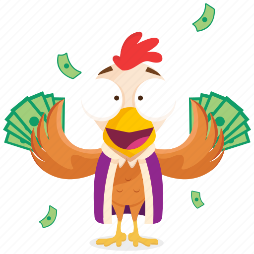 Cash, chicken, emoji, emoticon, rich, smiley, sticker icon - Download on Iconfinder