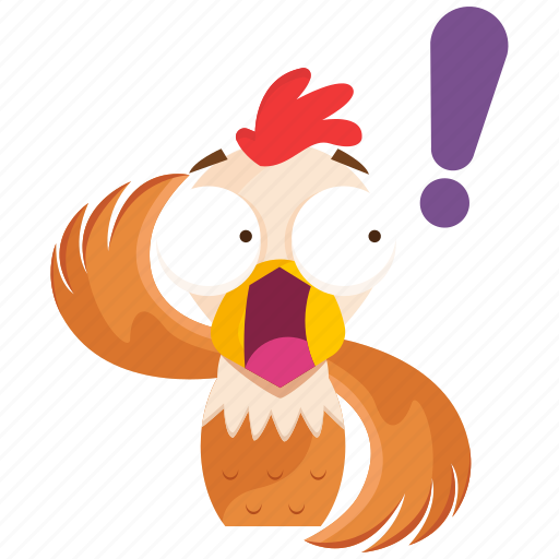 Chicken, emoji, emoticon, smiley, sticker, surprise icon - Download on Iconfinder