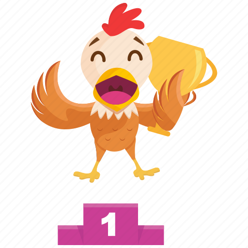 Chicken, emoji, emoticon, smiley, sticker, trophy, winner icon - Download on Iconfinder