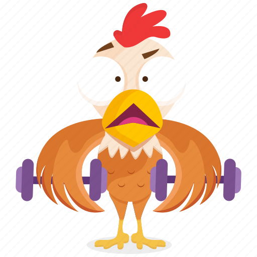 Chicken, emoji, emoticon, gym, smiley, sticker, workout icon - Download on Iconfinder