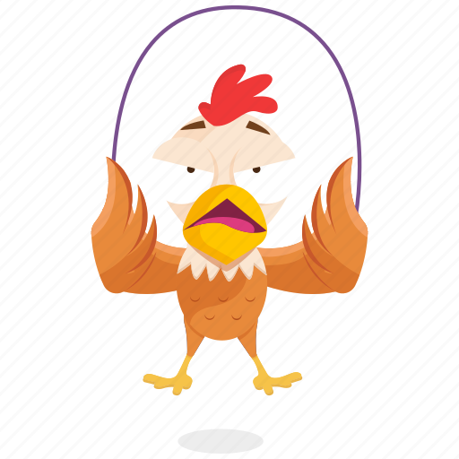 Chicken, emoji, emoticon, jumprope, smiley, sticker, workout icon - Download on Iconfinder