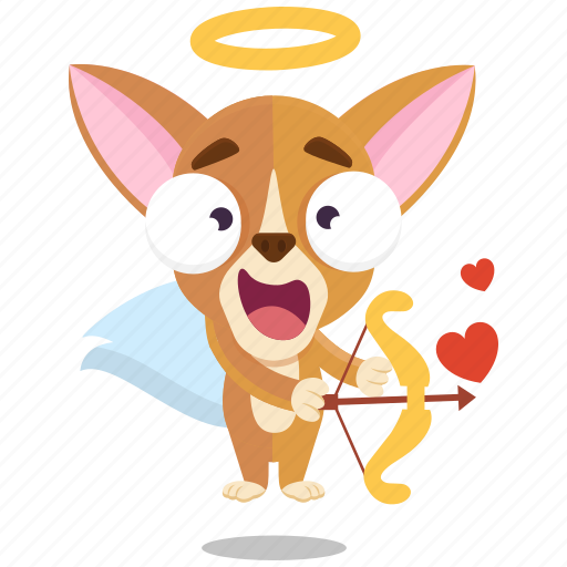 Chihuahua, cupid, emoji, emoticon, smiley, sticker icon - Download on Iconfinder