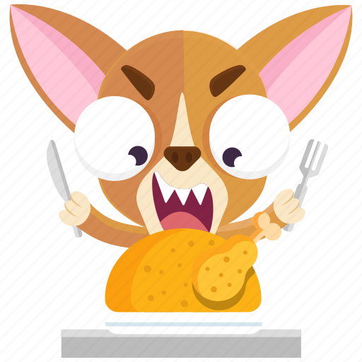 Chihuahua, dinner, eat, emoji, emoticon, smiley, sticker icon - Download on Iconfinder