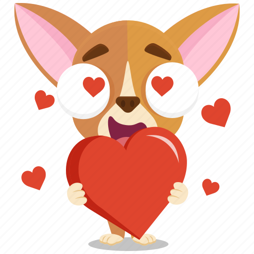 Chihuahua, emoji, emoticon, in, love, smiley, sticker icon - Download on Iconfinder