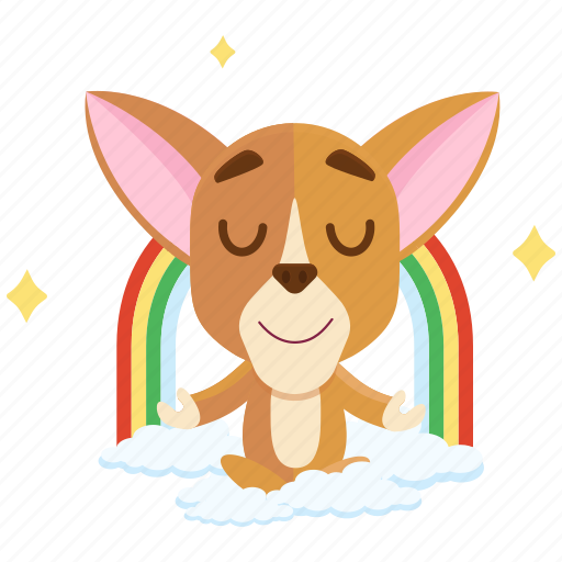 Chihuahua, emoji, emoticon, meditation, rainbow, smiley, sticker icon - Download on Iconfinder