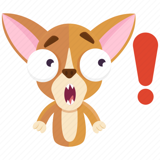 Chihuahua, emoji, emoticon, exclaimation, smiley, sticker, surprise icon - Download on Iconfinder