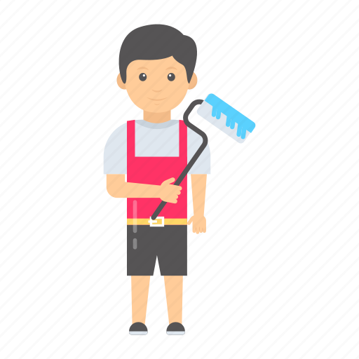 Child labour, wall painting, labour, roller paint, painter worker icon - Download on Iconfinder