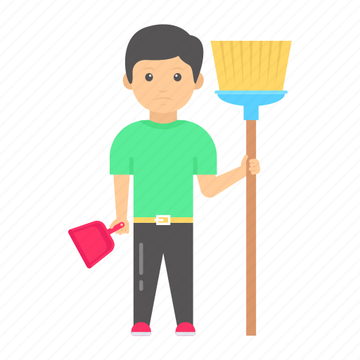 Child labor, labour, sweeper, cleaner, worker, domestic icon - Download on Iconfinder