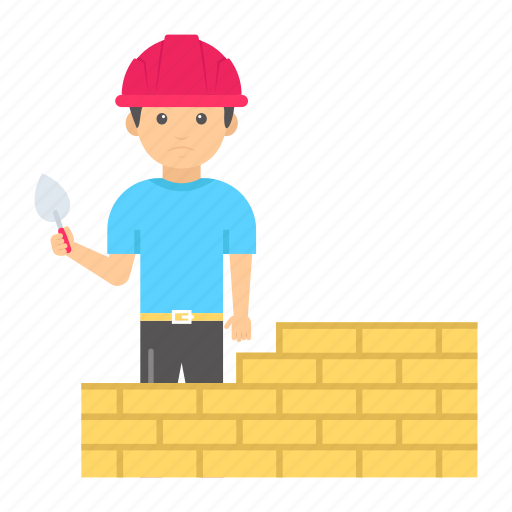 Child labour, masonry work, labour work, construction, brick wall icon - Download on Iconfinder