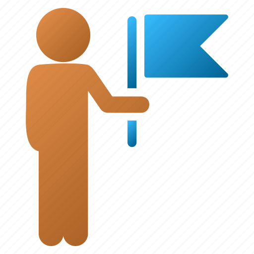Child, flag man, meeting, person, signal, team leader, tourist guide icon - Download on Iconfinder