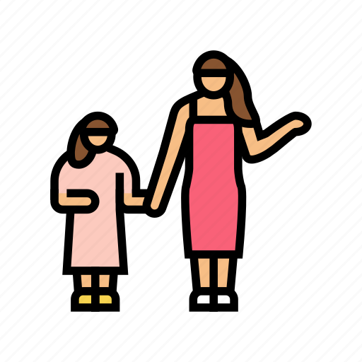 Mom, daughter, hairstyle, children, haircut, salon icon - Download on Iconfinder