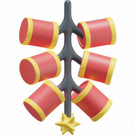 Firecracker, chinese, new year, celebration, festifity 3D illustration - Download on Iconfinder