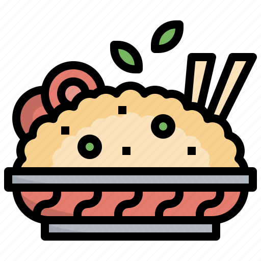 Fred, rice, gastronomy, chinese, food, bowl, chopsticks icon - Download on Iconfinder