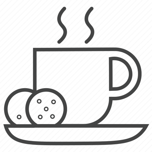 Caffeine, cofee mug, coffee, coffee with cookie, drink, hot coffee, snack icon - Download on Iconfinder