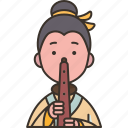 han, xiangzhe, deity, flutist, chinese