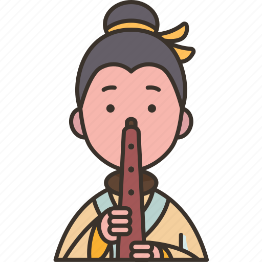 Han, xiangzhe, deity, flutist, chinese icon - Download on Iconfinder