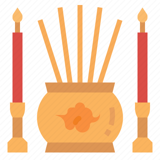 Pray, joss, chinese, incense, candle, buddhism, chinese new year icon - Download on Iconfinder