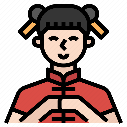 Chinese, girl, kid, child, avatar, chinese girl, chinese new year icon - Download on Iconfinder