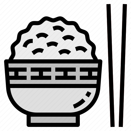 Food, chinese, chopsticks, dining, cooked rice, steamed rice, rice bowl icon - Download on Iconfinder