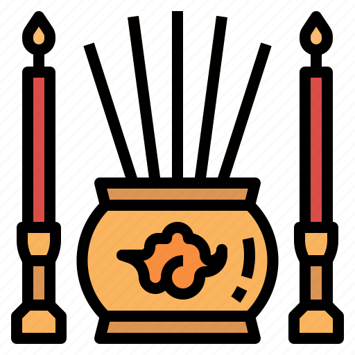 Joss, china, chinese, incense, candle, buddhism, chinese new year icon - Download on Iconfinder