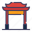 paifang, china, chinese, gate, temple 