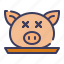 pig, pork, food, head, spirit, kitchen 