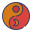 yin, yang, symbol, tao, chinese, buddhism, simple 