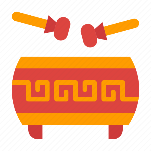Drum, music, festival, chinese, band, sound icon - Download on Iconfinder