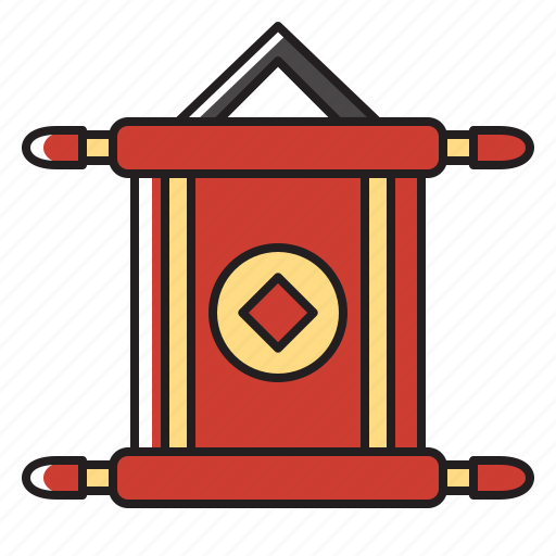 Scroll, banner, chinese, chinese new year, traditional, decoration icon - Download on Iconfinder
