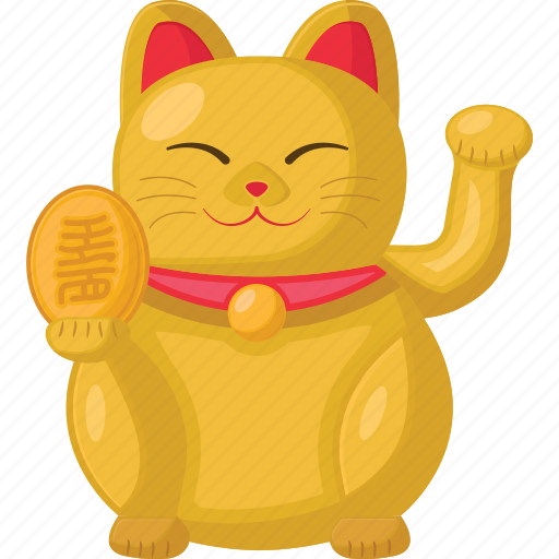 Chinese, new, year, maneki neko, lucky, cat, gold icon - Download on Iconfinder