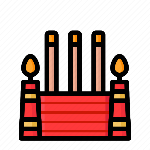 Chinese, new, year, candle, incense icon - Download on Iconfinder