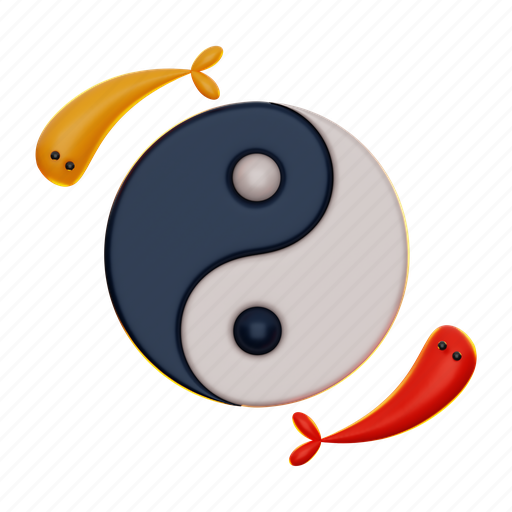 Chinese, new, year, china, christmas, traditional, yin yang 3D illustration - Download on Iconfinder