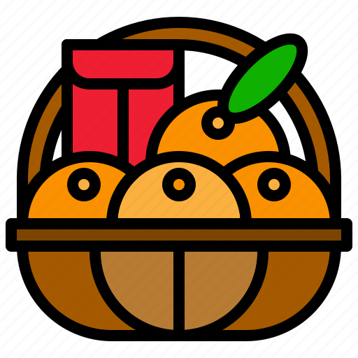 Basket, china, chinese, fruit, gift, orange icon - Download on Iconfinder