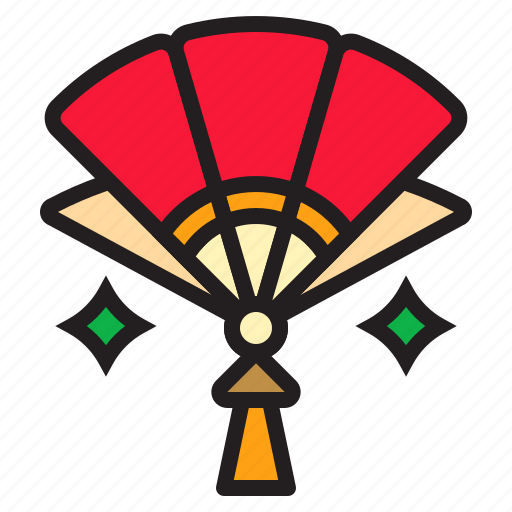 Fan, traditional, cny, chinese new year, lunar year, ornament, decoration icon - Download on Iconfinder