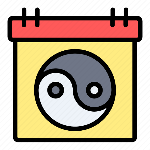 Chinese, new, year, yin, yang, calendar icon - Download on Iconfinder