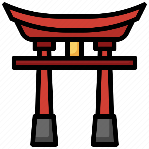 Torii, gate, japan, asia, landmark, monument, architectonic icon - Download on Iconfinder