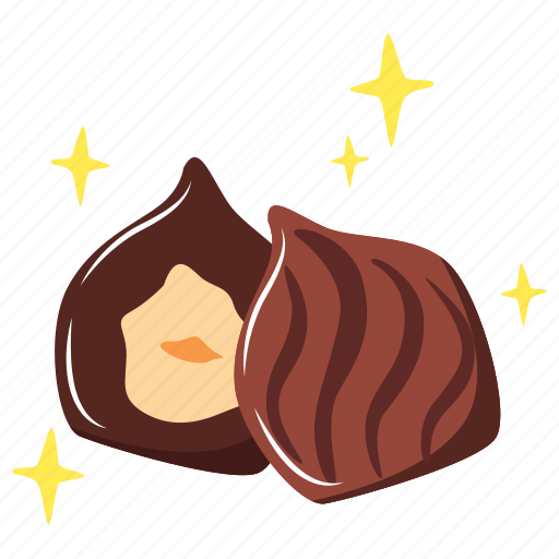 Bonbon hazelnut, candy, chocolate, dessert, sweet, food, restaurant sticker - Download on Iconfinder