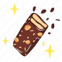 caramel chocolate bar, bakery, chocolate, dessert, sweet, food, restaurant, world chocolate day, cute sticker