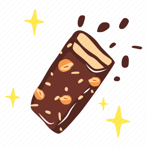 Caramel chocolate bar, bakery, chocolate, dessert, sweet, food, restaurant sticker - Download on Iconfinder