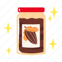 chocolate jam, jar, chocolate, dessert, sweet, food, restaurant, world chocolate day, cute sticker
